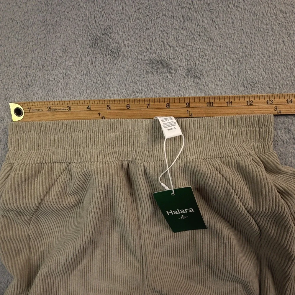 NWT Halara Wide Leg Ribbed Corduroy Pants Beige‎ Tan Petite Small 02760726